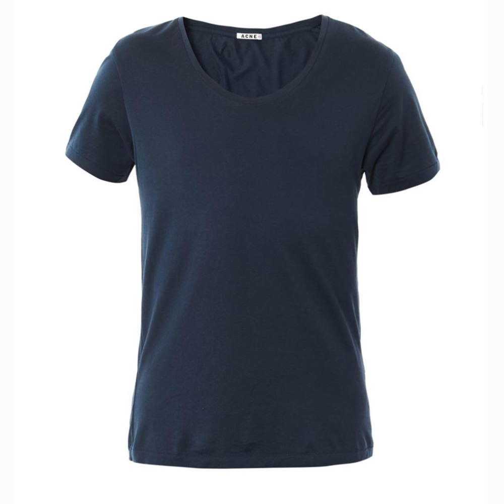 Acne Men’s Scoop Neck T-Shirt in Navy